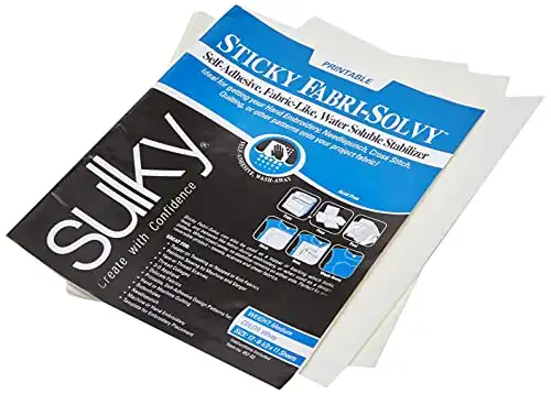 Sulky stabilizer, Paper, White, 8.5 x 11 12-Pack