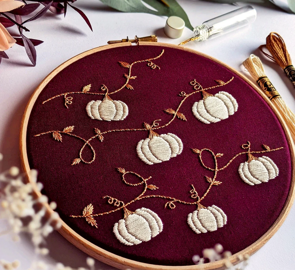 Golden Pumpkins Embroidery Kit