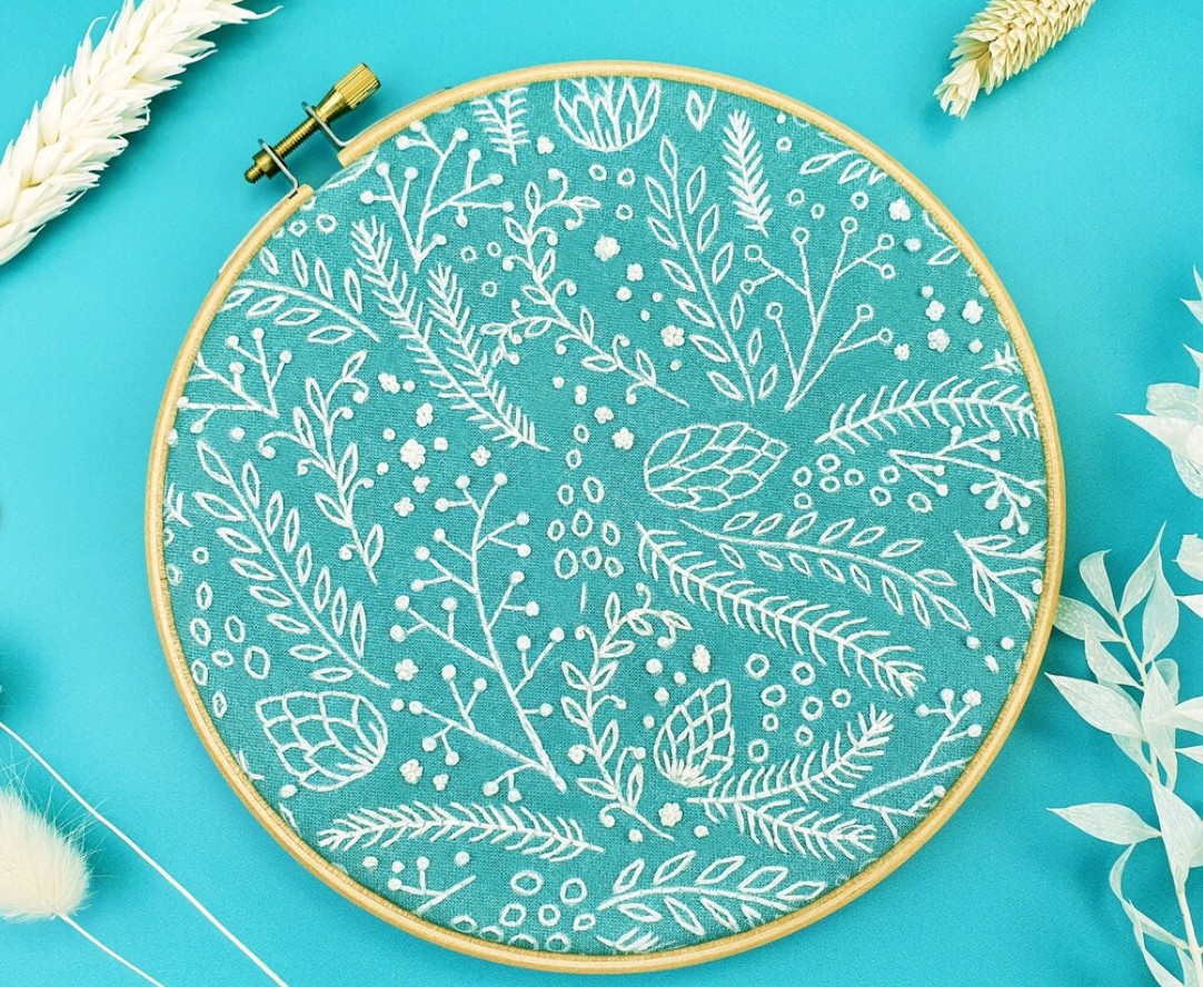 Winter Floral Embroidery Kit